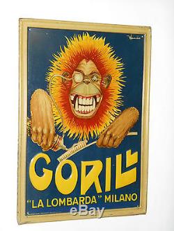 Rare Vintage 1920 Toothbrush! TIN sign very RAR look Gorill