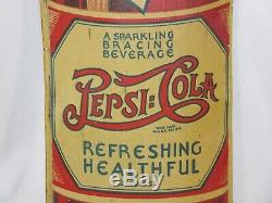 Rare Vintage 1923 Pepsi Cola Soda Pop 30 Embossed Metal Sign Tin Very Nice