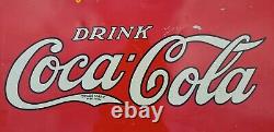 Rare Vintage 1927 Coca Cola Soda Pop Metal Tin Sign Refresh Yourself Gas Oil Can