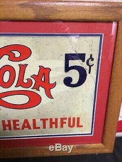 Rare! Vintage 1930s Pepsi Cola Double Dot Embossed Tin Sign Original. Large Size