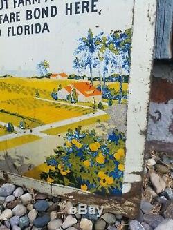 Rare Vintage 1940s E. A. Strout Farm Agency House Tin Florida Farm 27 Metal Sign