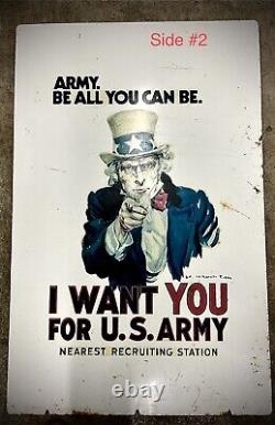 Rare Vintage 1980 Metal Uncle Sam I Want You For Us Army Recruiting Sign