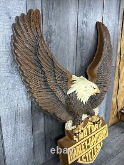 Rare Vintage 80's Harley-Davidson Plastic Wall Sign, Eagle Shaped 22 x 29 Inches