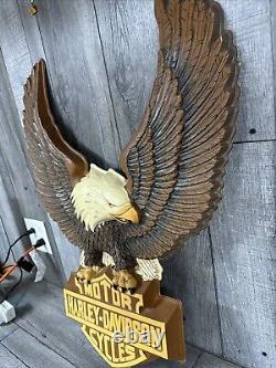 Rare Vintage 80's Harley-Davidson Plastic Wall Sign, Eagle Shaped 22 x 29 Inches