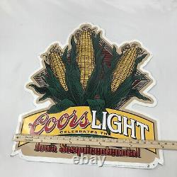 Rare Vintage 90s Coors Light Beer Tin Sign Corn Iowa Sesquicentennial Misprint