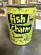 Rare Vintage Bait Fish Charm Tin Can Advertising National Fisherman's Guild Art