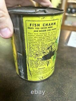 Rare Vintage Bait Fish Charm Tin Can Advertising National Fisherman's Guild Art