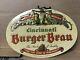 Rare Vintage Burger Brau Tin Sign. Burger Brewing Cincinnati Ohio Breweriana