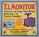 Rare Vintage El Monitor Graphic Embossed Tin Advertising Sign In Spanish