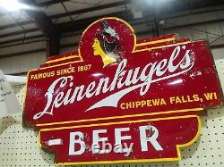 Rare Vintage Leinenkugel's Beer Tin Sign