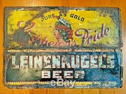 Rare Vintage Leinenkugel's Brewing Co Maiden Pure As Gold Yellow Beer Tin Sign