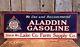 Rare Vintage Original Aladdin Gasoline Lake Farm Supply Co Tin Embossed Sign