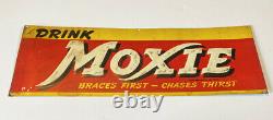 Rare Vintage Original Drink Moxie Tin Embossed Soda Sign