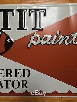 Rare Vintage Pettit Marine Paints Dealer Heavy Tin Motor Boat Advertising Sign