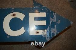 Rare Vintage Service Gas Oil Station Advertising Tin Metal Neon Arrow Ford Sign