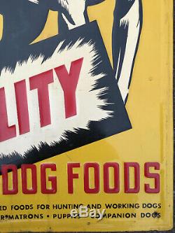 Rare Vintage Vitality Dog Foods Embossed Tin Metal Sign Advertising NICE