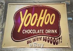 Rare Vintage Yoo-Hoo Chocolate Drink Embossed Tin Sign Yoo Hoo Soda Milk Yoohoo