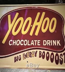 Rare Vintage Yoo-Hoo Chocolate Drink Embossed Tin Sign Yoo Hoo Soda Milk Yoohoo