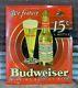 Rare Vtg 30s 40s Toc Budweiser Beer Sign Anheuser Busch Tin Cardboard 15 Cents