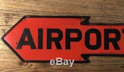 Rare Vtg Original Curtiss Wright Airport Tin Sign -aircraft Air Plane Aero Field