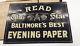 Read The Star Baltimore's Best Evening Paper Embossed Tin Sign Newspaper Vintage