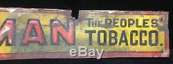 Red Man Tobacco Tin Sign Owensboro Ky Door Push Very Early Vintage Antique Old