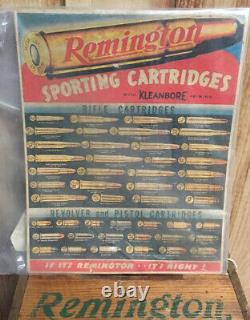 Remington Cartridges Vintage Metal Tin Sign, Circa 1930/1960's