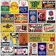 Reproduced Vintage Tin Sign Pack, Gas Oil Advert Antique Metal Signs For Gara