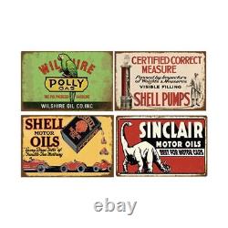 Reproduced Vintage Tin Signs, Gas Oil Retro Advert Metal Sign for Garage Man