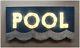 Retro Pool Lighted Metal Tin Wall Sign With 1950's Feel Vintage Style