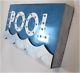Retro Pool Lighted Sign Metal Tin Wall Mounte 1950's Vintage Style