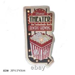 Retro Vintage Metal Light Wall Decor Popcorn Cinema Movie Home Theater Cafe LED