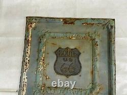 Rt. 66 Antique Tin Ceiling Tile 24 Custom Display Sign Home Décor Man Cave Embo