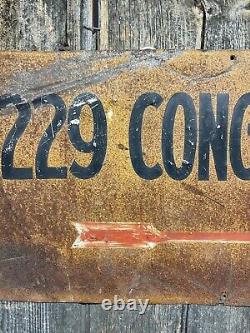 Rustic Vintage Tin Metal 229 Congress Street Arrow Directional Sign Portland ME