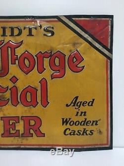 SCHEIDTS Valley Forge Special BEER Vintage 1933 Embossed Tin Advertising Sign