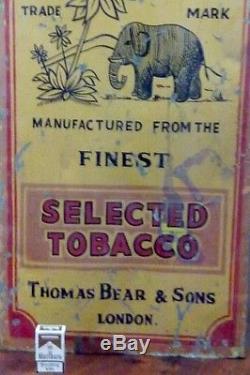 Super Rare 36 Bear's Cigarette Pack Box Shape Vintage Wooden & Tin Display Sign