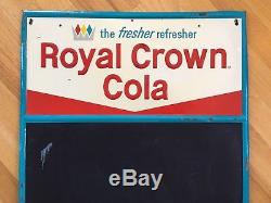 Scarce Vintage 27 Royal Crown RC Cola Embossed Tin Menu Board Advertising Sign
