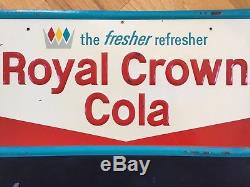 Scarce Vintage 27 Royal Crown RC Cola Embossed Tin Menu Board Advertising Sign