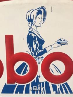 Scarce Vintage 42 1954 Abbotts Ice Cream Die Cut Embossed Tin Advertising Sign