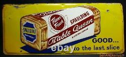 Spaulding Table Queen Enriched Bread 1956 Single Sided Tin Vintage Sign