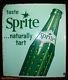 Sprite Naturally Tart Embossed Tin Soda Cola Vintage 1965 Sign 27 1/4 X 31