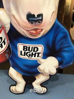 Spuds mackenzie metal sign Embossed Vtg Beer Tin Budweiser Busch Dog Bud 26