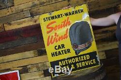 Stuart Warner AUTO HEATER TIN ADVERT. SIGN 40's VINTAGE CAR SERVICE GAS STATION