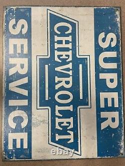 Super Chevy Service TIN SIGN metal vintage rustic Chevrolet Discontinued