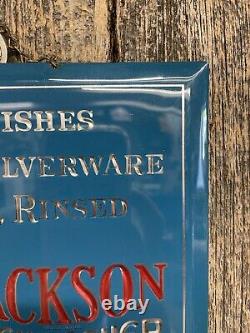 Superb Vintage TOC Tin Over Celluloid'Jackson Dishwasher' Diner Restaurant Sign