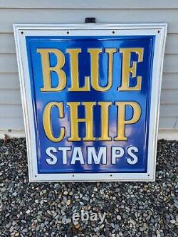 TIN SIGN Blue Chip Stamps Metal Décor Art Vintage Advertising