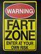 Tin Sign Fart Zone Caution Warning Metal Décor Wall Store Shop Garage 12x8