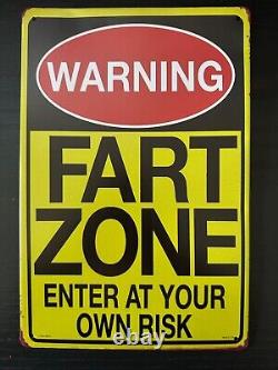 TIN SIGN Fart Zone Caution Warning Metal Décor Wall Store Shop Garage 12x8