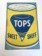 Tops Sweet Snuff Embossed Tin Sign Vintage Tobacco Cigarette Rare