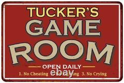 TUCKER'S Game Room Personalized Sign Vintage Look Metal Wall 108120001453